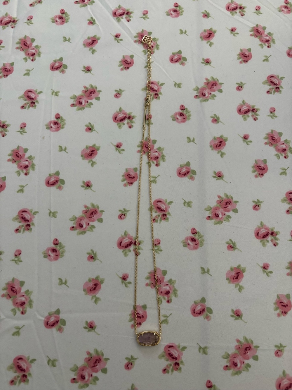 Kendra Scott Gold Necklace with Light Pink Stone